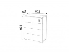 М05 (ручка брусок) Комод (4 ящика) в Кунгуре - kungur.magazin-mebel74.ru | фото