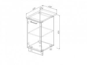 Н 40 Модуль нижний Без Столешницы МН 40 в Кунгуре - kungur.magazin-mebel74.ru | фото