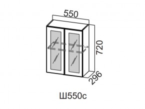 Ш550с/720 Шкаф навесной 550/720 (со стеклом) в Кунгуре - kungur.magazin-mebel74.ru | фото