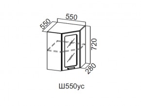 Ш550ус/720 Шкаф навесной 550/720 (угловой со стеклом) в Кунгуре - kungur.magazin-mebel74.ru | фото