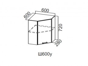 Ш600у/720 Шкаф навесной 600/720 (угловой) в Кунгуре - kungur.magazin-mebel74.ru | фото