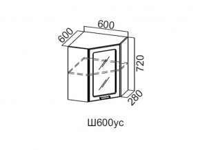 Ш600ус/720 Шкаф навесной 600/720 (угловой со стеклом) в Кунгуре - kungur.magazin-mebel74.ru | фото